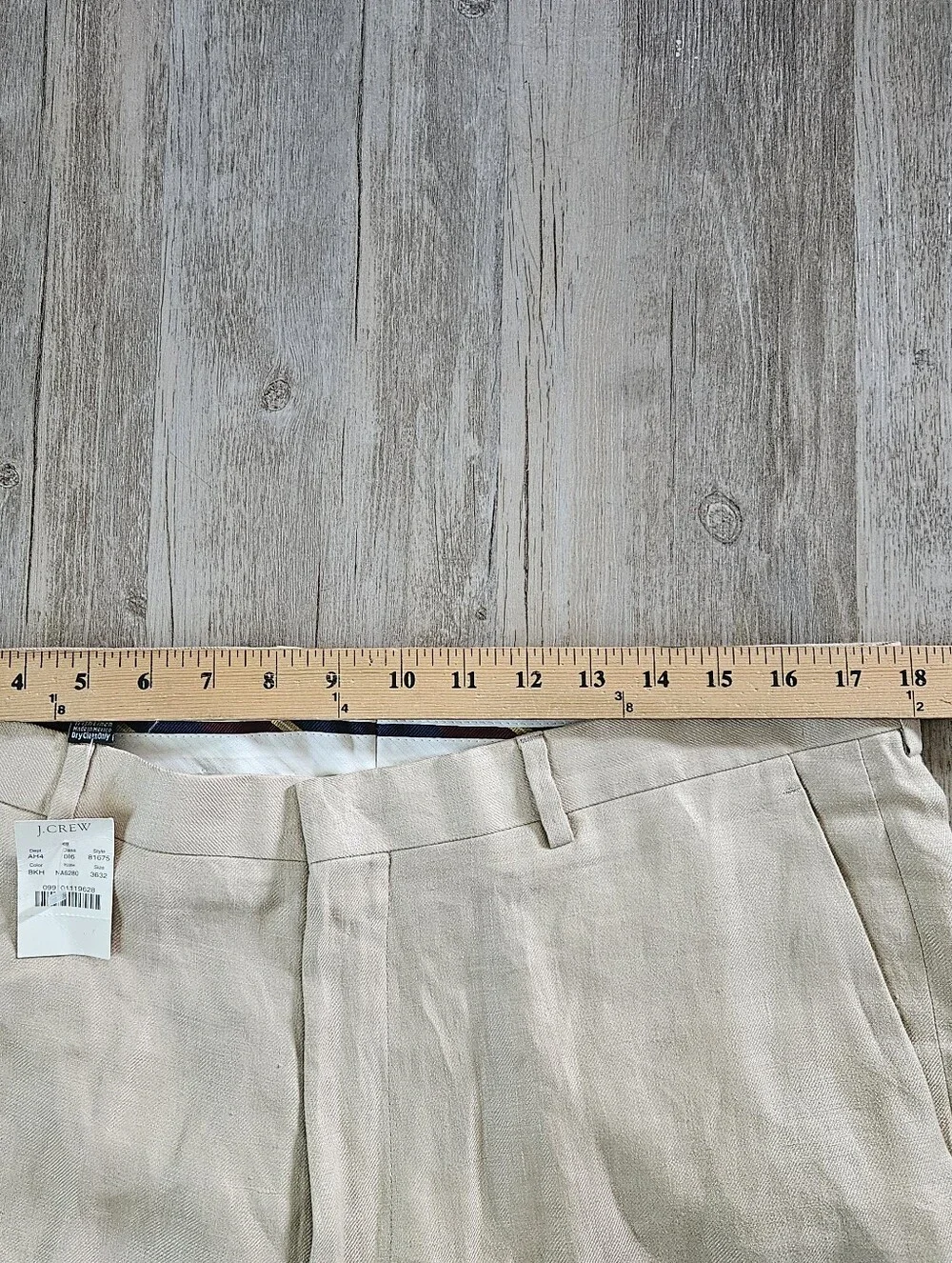 NWT J. Crew Men’s Tan 100% Irish Linen Straight Fit Pleated Dress Pants 36x32